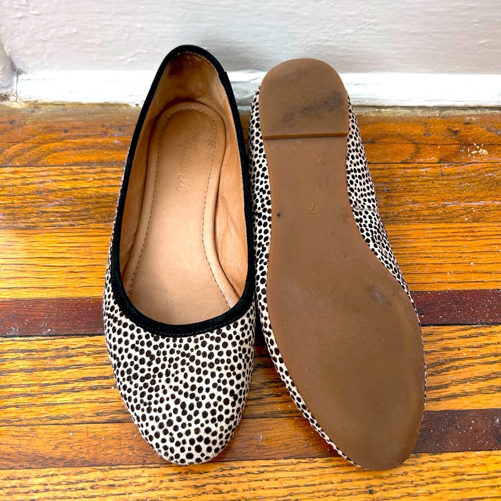 Madewell flats size 7 dotted black white